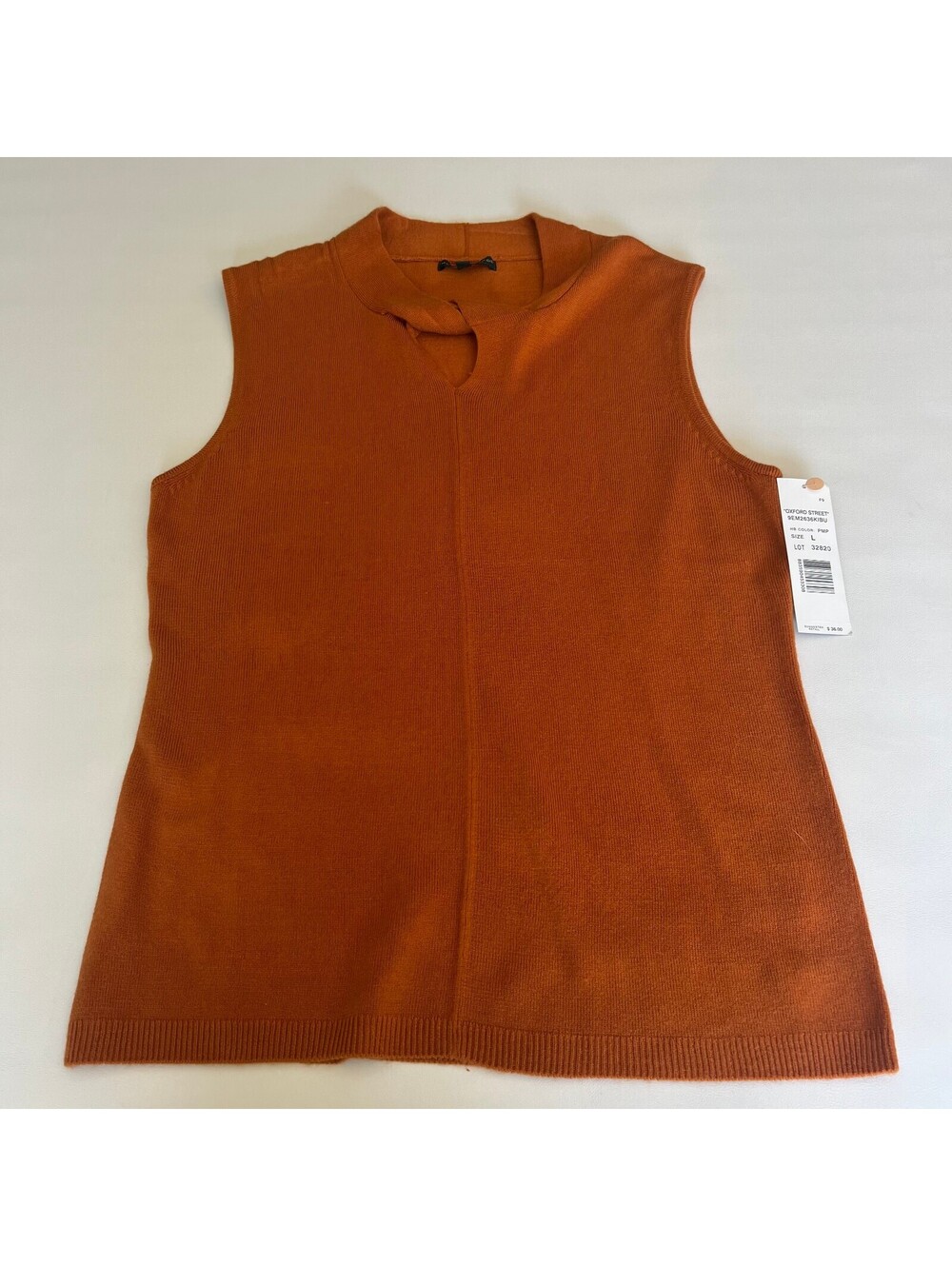 Harve Benard rust sleeveless knit top